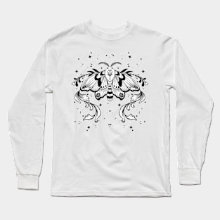 B&W MOTH ART Long Sleeve T-Shirt